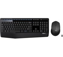Logitech MK345 Wireless Combo - pilna izmēra tastatūra ar plaukstu balstu un ērta pele labās rokas rokām