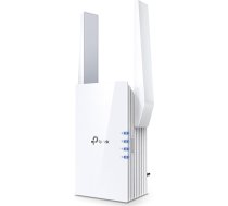 TP-Link RE505X Wi-Fi 6 AX1500 divjoslu gigabitu WLAN retranslators (1200 Mbit/s līdz 5 GHz un 300 Mbit/s līdz 2,4 GHz, inteliģentais signāla displejs, piekļuves punkta režīms, piesiešanas lietotne) Balts