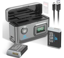 Homesuit NB-13L akumulators 1700mAh un duālais lādētājs priekš Canon PowerShot G5X, G5X Mark II, G7X, G7X Mark II, G7X Mark II, G7 X Mark III, SX720 HS, SX730 HS, SX740 HS, SX620 HS, G1X Mark III, G9X, G9X Mark II (2 gabali)