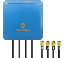 Maswell 2X2 MIMO 5G + WiFi 7 2X2 MIMO āra antena, 700-6000 MHz, ar zemu 3 dBi ieguvumu, nav paredzēta ātruma sacensībām, ar WiFi 6E, Bluetooth, WiMAX un Zigbee, skrūvju un līmes montāža