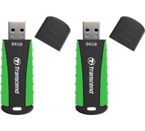 Transcend 64GB JetFlash 810 USB 3.1 Gen 1 USB zibatmiņas karte TS64GJF810, zaļa (2 gab.)