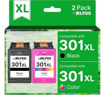 301XL tintes kasetnes HP 301 XL melnā un krāsainā krāsā HP Envy 4500 4507 5530 DeskJet 1000 1510 2540 3050 OfficeJet 2620 4630 4632 (1 melnā, 1 trīskrāsu)