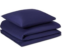 Amazon Basics mīksta organiskā kokvilna 2-daļu sega 135 x 200 cm un spilvendrāna 80 x 80 cm tumši zila