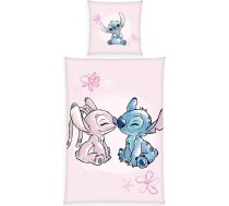 Herding Disney's Stitch gultas veļa, spilvendrāna apmēram 80 x 80 cm, sega apmēram 135 x 200 cm, ar rāvējslēdzēju un apgriežamu motīvu, 100 % kokvilna/Renforcé