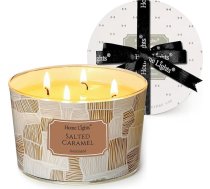 Sākums Gaismas Aromātiskās sveces stikla traukos 510 g sojas sveces 4-sveču trauki Aromterapija Bez dūmiem 50 stundas Pilnībā izdegušas aromātiskās sveces Sālīta karamele
