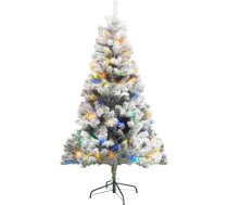 Apgaismota balta Ziemassvētku eglīte 180 cm LED apgaismota mākslīgā Ziemassvētku eglīte iekštelpu un āra mājas dekorēšanai (gaismas)