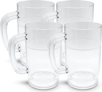 DOJA Barcelona plastmasas alus krūze, 50 cl, 4 gab. iepakojums, polikarbonāta alus krūzes, atkārtoti lietojamas cietā plastmasas alus glāzes, plastmasas alus glāze, alus mērglāze, alus kausi, plastmasas kausi