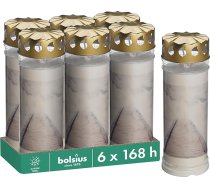 Bolsius kapu sveces – baltas – 6 gab. iepakojums – degšanas ilgums 168 stundas – bēru sveces un piemiņas sveces – ar motīvu – mākoņi – bez aromāta – bez palmu eļļas – Nr. 7