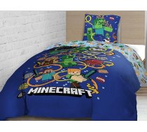 Familando Minecraft apgriežamais gultas veļas komplekts, 2 daļas – 135 x 200 cm, 80 x 80 cm zēniem – Creeper un TNT motīvs – 100 % kokvilna ar rāvējslēdzēju – Oeko-Tex sertificēts, ādas draudzīgs un elpojošs