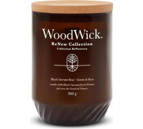 WoodWick ReNew aromātiskā sveces ar krakšķojošu dakti | Liela sveces melno jāņogu un rožu aromātā | Augu sojas kokosriekstu vaska maisījums | Izgatavotas no pārstrādātiem materiāliem | Ideālas dāvanas sievietēm