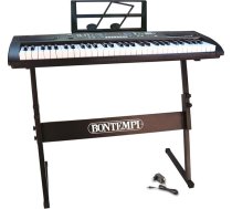 Bontempi 16 6125 61 Pilna izmēra klaviatūra ar kājiņām, adapteri un USB savienojumu, daudzkrāsaina