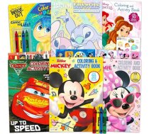 Disney Classics krāsojamā grāmata bērniem – komplekts ar aktivitātēm Krāsojamās grāmatas ar uzlīmēm Ietver Mickey Mouse, Minnie, Princess, vairāk aktivitāšu zēniem un meitenēm