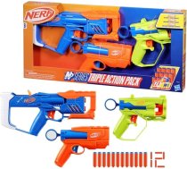 Nerf N-sērijas trīskāršās darbības komplekts, 3 blasteri, 12 Nerf N1 šautras, saderīgs tikai ar Nerf N sērijas blasteriem, āra spēles bērniem, vecumā no 8 gadiem