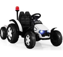 DREAMADE elektriskais traktors bērniem, bērnu elektriskais traktors ar noņemamu piekabi un tālvadības pulti, pedāļu traktors ar LED apgaismojumu, mūziku, signālu un USB, bērniem no 3 gadu vecuma (balts)