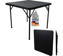 CHEFGASTRO Balkona galds Saliekamais 86 x 86 cm Dārza galds Pret laikapstākļiem izturīgs 4 cilvēkiem Plastmasas melns Kempinga galds Āra saliekamais galds Mazs balkona mēbeles Bistro galds dārzam Terasei Balkona
