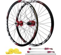 AuroraXQ 26 collu/27,5 collu/29 collu MTB riteņu komplekts, disku bremzes, 32H alumīnija riteņu loki un HG rumbu, priekšējais ritenis 100 x 9 mm / 135 x 10 mm, aizmugurējie riteņi saderīgi ar 7-12 ātrumu un 1,25 ~ 2,25 collu riepām