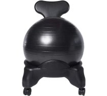 Fitnesa līdzsvara bumbu krēsls Stabilitāte Regulējams Perfekti piemērots līdzsvara bumbu galda krēsls ar 55 cm gaisa sūkni Piemērots jogas bumbu biroja fitnesa bumbu krēslam vingrošanas krēslam (melns)