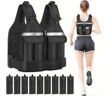 Regulējama svara veste sievietēm, 0,6 kg – 8,7 kg, ar 9 svara iepakojumiem, mazgājamas svara vestes vīriešiem, treniņiem, fitnesam, spēka treniņiem, skriešanai, iešanai
