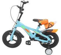 Krāsains 12 collu bērnu velosipēds ar stabilizatoriem un ūdens pudeli, augstuma regulējams bērnu velosipēds ar ūdens pudeli, uzlabots bērnu iesācēju velosipēds zēniem un meitenēm vecumā no 2 līdz 5 gadiem.