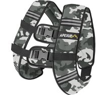 APEXUP svara veste vīriešiem 25 mārciņas ar atstarojošām strīpām, svara veste sievietēm, treniņu aprīkojums spēka treniņiem, skriešanai (pelēka kamuflāža)