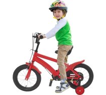 14 collu bērnu velosipēds ar stabilizatoriem, āra braukšanas velosipēds jauniešu apmācībai, bērnu pastaigu velosipēds, universāls velosipēds, balts/sarkans/zils/dzeltens