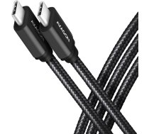 Axagon Bucm3-cm20ab kabelis usb-c - usb-c 3.2 gen 1, 2m, pd 60w, 3a, alu, pīts, melns