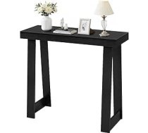 VEVOR konsoles galds, ieejas galds aiz dīvāna (91,5 x 30,5 x 81 cm), taisnstūra formas sānu galds no daudzslāņu virsmas priekšnamam, guļamistabai, viesistabai, foajē, gaitenim, priekšnama galdam, melns