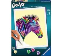 Ravensburger CreArt 28994 Funky Zebra Paint by Numbers pieaugušajiem, DIY gleznošanas komplekts ar otu un akrila krāsām, dāvana sievietēm un vīriešiem, gleznošana pieaugušajiem