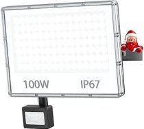 Āra LED prožektors ar kustības sensoru 100 W - 10000 LM 6500 K LED lukturis ar kustības sensoru Cool White 1 gab IP67 āra prožektors ūdensizturīgs dārzam/ pagalmam/āra lietošanai