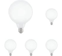 EGLO E27 LED dimmable spuldze, lodveida spuldze, 7,5 W (ekvivalents 60 W), 806 lūmeni, silti balta spuldze, 2700 K, opālbalta spuldze, G125, diametrs 12,5 cm (5 gab.)