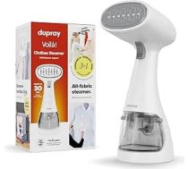 Dupray Voila 3-in-1 tvaika gludeklis ar piederumiem, 1200 W, pārnēsājams audumu un apģērbu tvaika gludeklis, ceļojuma tvaika gludeklis, sausais tvaiks, ātra sildīšana, tvaika gludeklis, balts