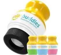 Solar Buddies saules krēma aplikators - rozā, zils un zaļš - atkārtoti uzpildāms uzskrūvējams aplikators saules krēmam, saules losjonam un losjonam bērniem, pieaugušajiem un ģimenēm - ietilpība 100 ml