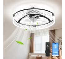 50 cm griestu ventilatori ar apgaismojumu, 3 krāsu temperatūras un 6 ātrumu griestu ventilators ar lampu, moderns griestu ventilators ar apgaismojumu guļamistabai, viesistabai, virtuvei, vasaras un ziemas režīmam