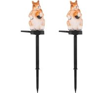 Abaodam 2 Stück LED Außenleuchte Eichhörnchen mit Erdspieß Gartenlampe für Hof und Rasen Dekorative Solar Wegeleuchte für Terrasse und Garten