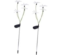 DOITOOL Pack of 2 Wind Chimes for Outdoor Earth Plug Night Light Solar Powered Lawn Lamp Garden Night Lamp Modelling Light LED