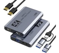 Video ierakstīšanas karte, USB 3.0 ierakstīšanas karte 4K HDMI Loop-Out, 4K 60FPS/1080P 240FPS video spēļu ierakstīšana PS5/kamera/PC/strīmings