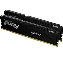 Kingston Fury Beast Black DDR5 32GB (2x16GB) 5200MT/s CL40 DIMM galddatora spēļu atmiņas komplekts ar 2 Intel XMP - KF552C40BBK2-32