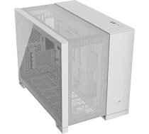 CORSAIR 2500D Airflow mATX PC korpuss - bez ventilatora - divu kameru dizains - liela dzesēšanas elastība - saderīgs ar reversā savienojuma pamatplatēm - balts