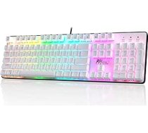 RK ROYAL KLUDGE RK920 Pilna izmēra mehāniskā tastatūra Spēļu spēļu tastatūra Rainbow Illuminated Mechanical Keyboard ar 104 taustiņiem un ciparu tastatūru Full Red Switch QWERTY