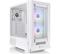 Thermaltake Ceres 350 MX Snow White ATX Midi Tower 2 priekšējie paneļi (rūdīts stikls/režģis) Slēpto savienotāju atbalsts 2 x 140 mm ARGB USB-C klusa gaisa plūsma
