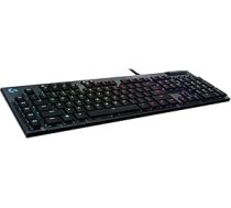 Logitech G815 LIGHTSYNC RGB mehāniskā spēļu tastatūra (ar plakanu reljefu GL taustiņu slēdzi, 5 programmējamiem G taustiņiem, USB cilpu, īpašām multimediju vadības ierīcēm)