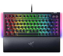 Razer BlackWidow V4 75% mehāniskā spēļu tastatūra, karsti maināms dizains, kompakta un izturīga, oranži taktilo slēdži, Chroma RGB, MF Roller un multivides taustiņi, ērts plaukstas balsts, melnā krāsā