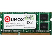 Qumox 8GB 1333 DDR3 8 GB PC3-10600 SO-DIMM PC3 RAM atmiņas 204pin CL9
