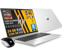 HP Probook 455 G10 Silver Aluminium Notebook RAM 24GB SSD 1256GB Full HD displejs 15.6" CPU Amd Ryzen 5 7530U 4.6GHz Pirkstu nospiedumi Win11 Pro WiFi Pele