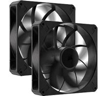 CORSAIR RS140 MAX 140mm PWM 140mm biezs ventilators - augsts statiskais spiediens - šķidro kristālu polimēra konstrukcija - dubultā iepakojumā - melns