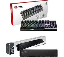 MSI Vigor GK30 DE spēļu tastatūra + Vigor WR01 spēļu plaukstas balsts