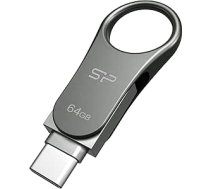 Silicon Power 64 GB C un A tipa dubultais USB 3.0/3.2 1 paaudzes dubultais zibatmiņas disks, Mobile C80