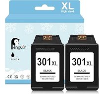 Penguin 301XL printeru kasetnes priekš HP 301XL priekš Deskjet 1000 2000 2050 3050 Envy 4500 5530 Officejet 2620 4630 atjaunotas kasetnes (2 melnas)