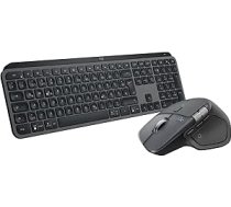 Logitech MX Master 4 Ergonomiskā bezvadu pele ar uzlabotu, jaudīgu, haptisko atgriezenisko saiti, īpaši ātru ritināšanu, USB-C + MX Keys S bezvadu tastatūra, DEU QWERTZ - Graphite