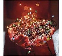 EMOS LED pasaku gaismiņas krāsainas lietošanai iekštelpās un ārpus telpām, 18 m garas IP44 daudzkrāsainas Ziemassvētku pasaku gaismiņas ar 180 LED diodēm + 5 m kabelis un barošanas bloks, 8 režīmi un 6 stundu taimera funkcija, priekš
